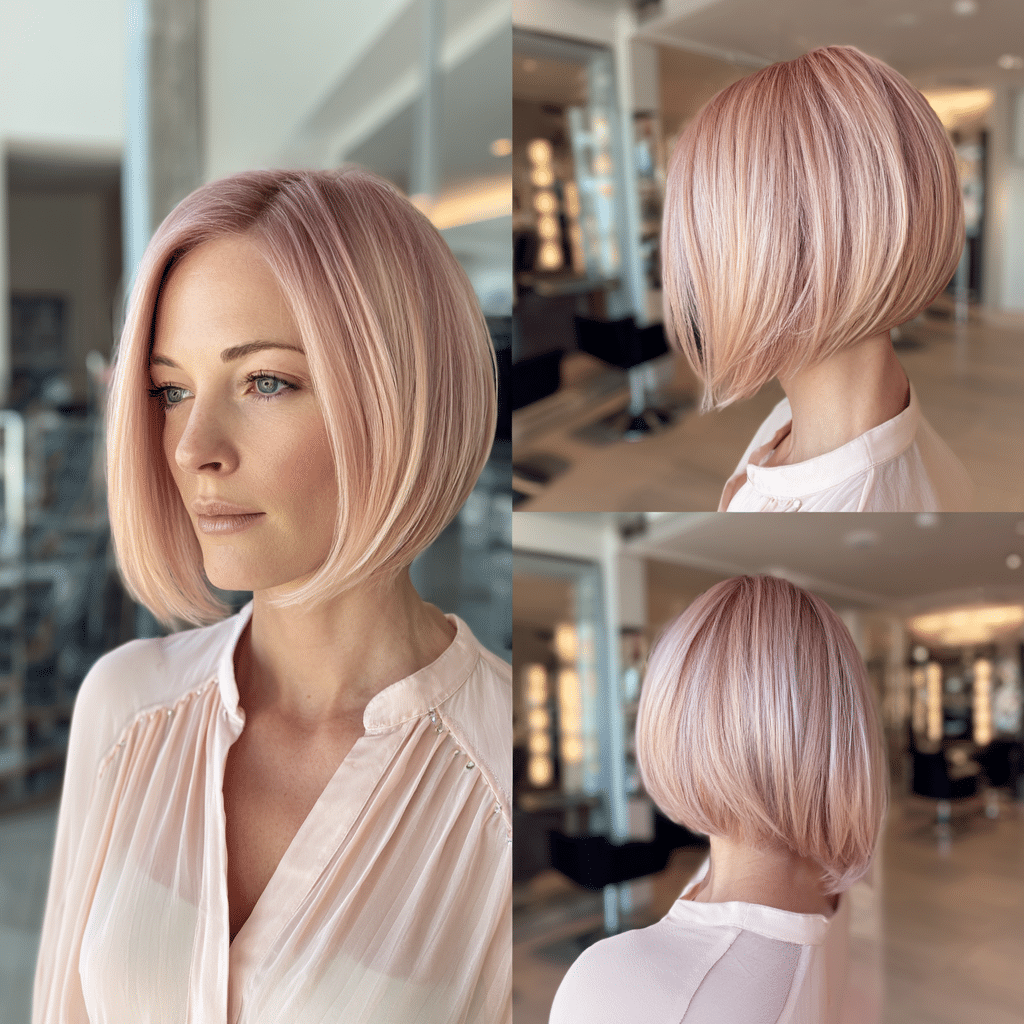Soft Rose Gold Blush Hair