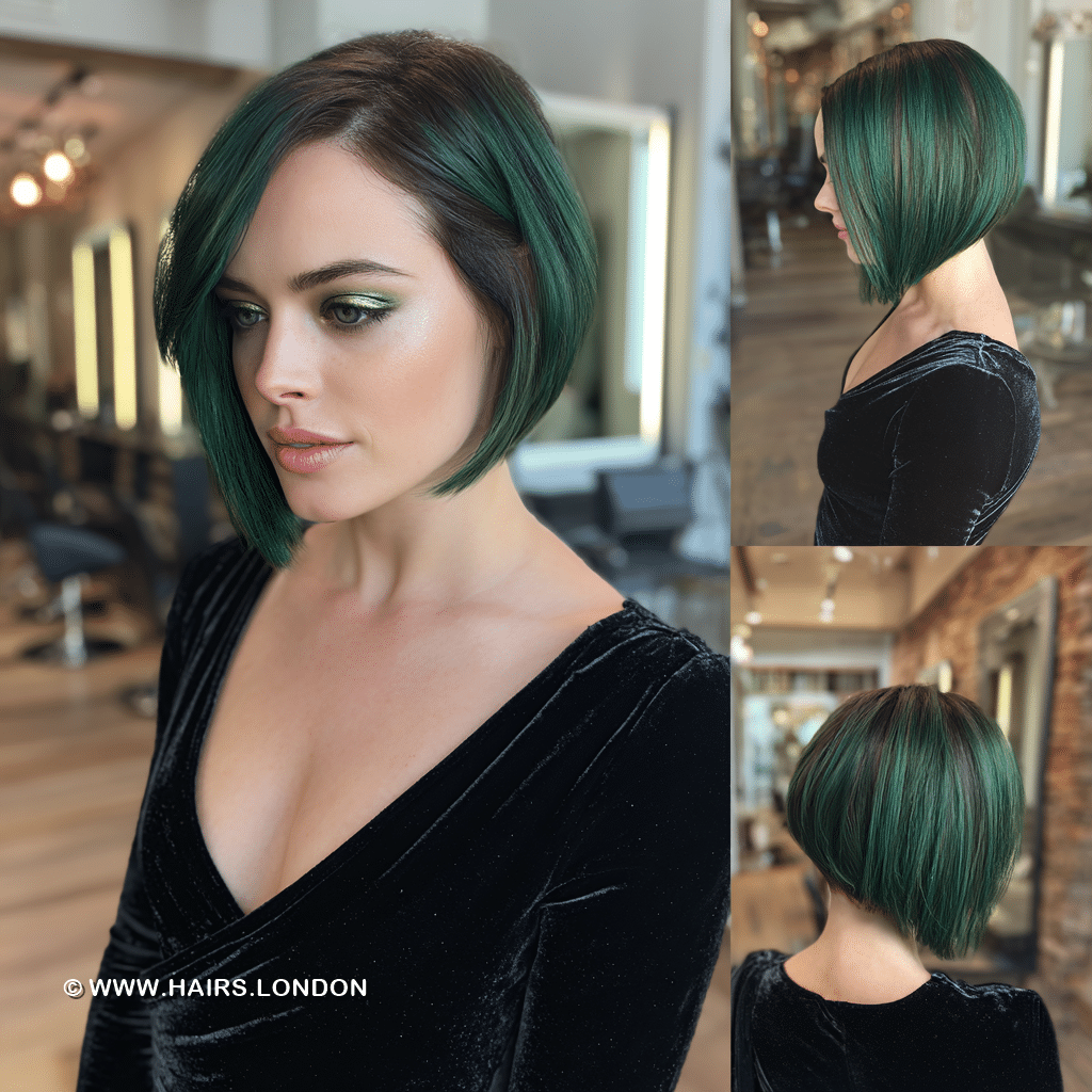 Emerald Forest Green Bob Hair