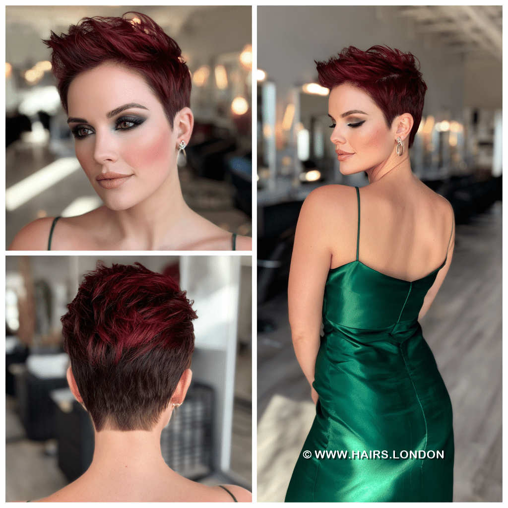Ruby Wine Red Pixie Hair