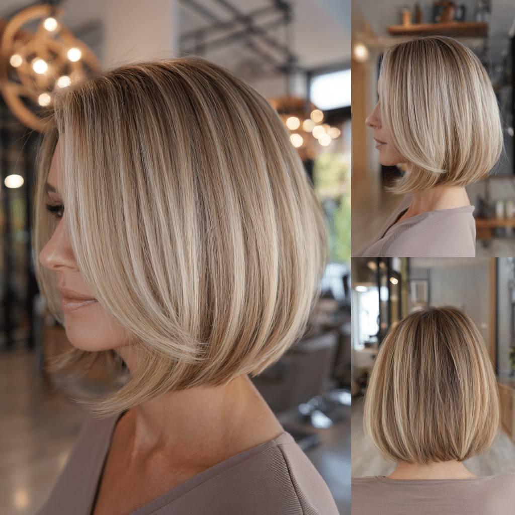 Soft Beige Blonde Bob Hair