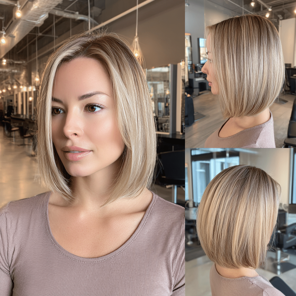 Soft Beige Blonde Bob Hair