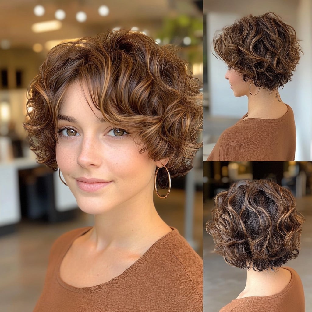 #37 Curly Pixie Bob with Caramel Highlights