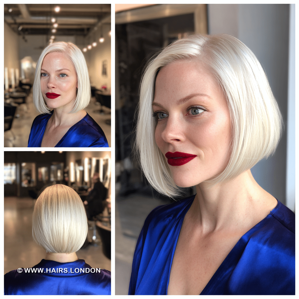 Creamy Vanilla Blonde Bob Hair