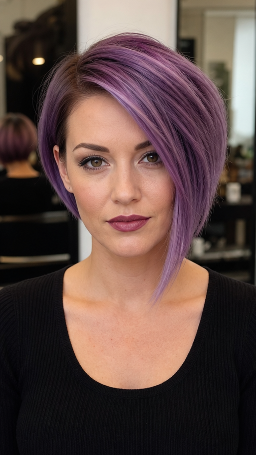 37 Stunning Long Layered Bob Haircuts You Need to Try Lavender Amethyst Hair