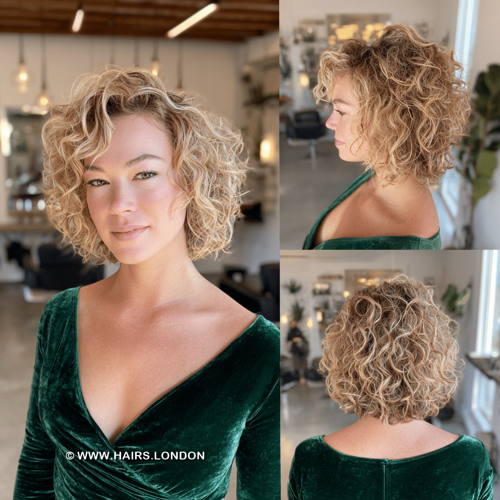 Golden Honey Curly Blonde Hair