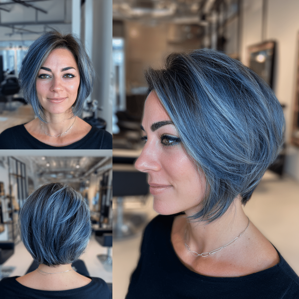 Smoky Steel Blue Hair