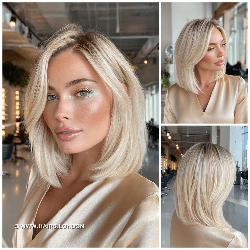 Soft Champagne Blonde Bob Hair