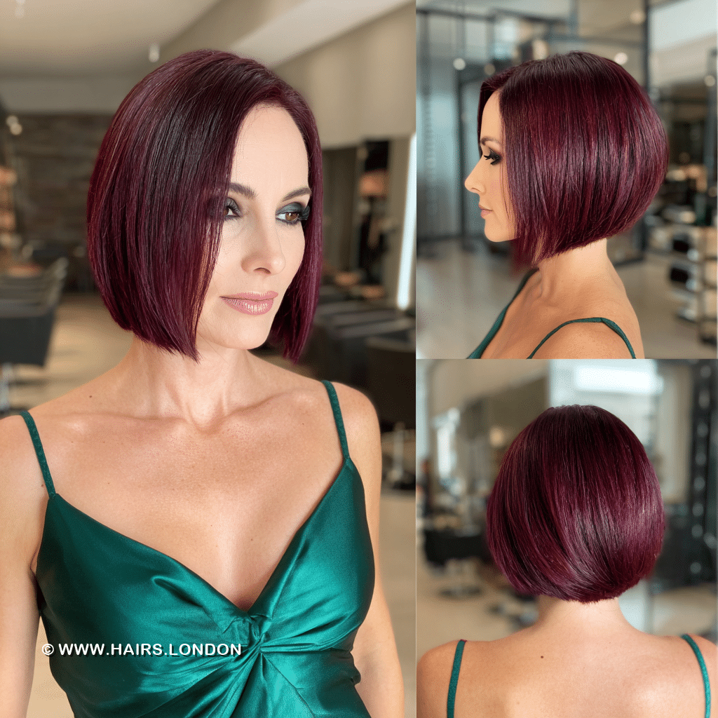 Deep Ruby Burgundy Bob Hair