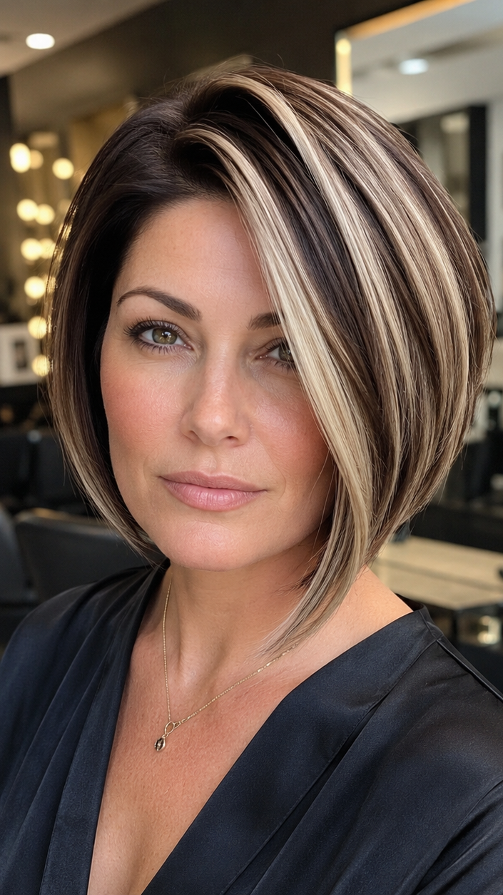 39 Chic A-Line Bob Styles for Every Hair Type Mocha Blonde Dimension Hair
