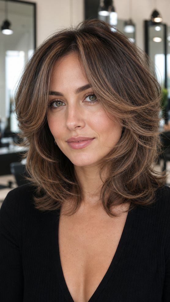 39 Chic Shoulder-Length Bob Haircuts Smoky Mushroom Brunette Hair