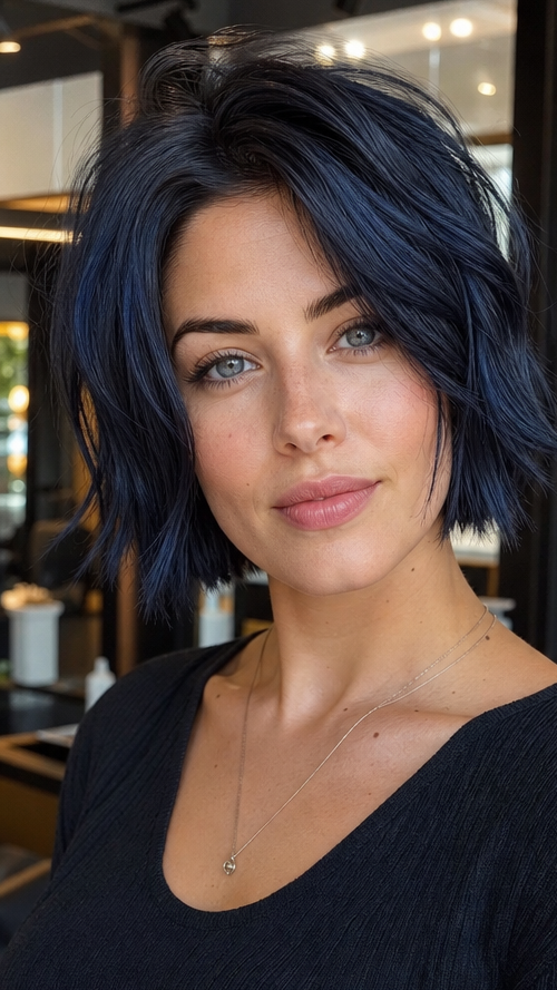 Midnight Sapphire Blue Hair
