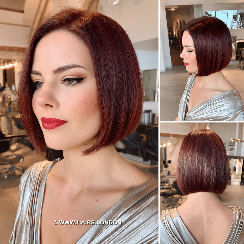 Ruby Red Italian Bob Hair