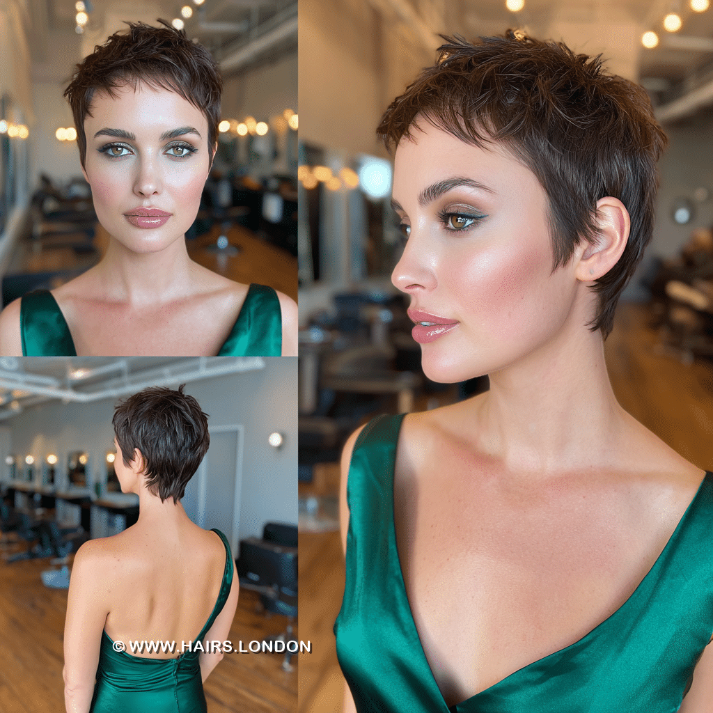 Rich Chocolate Brown Pixie Hair