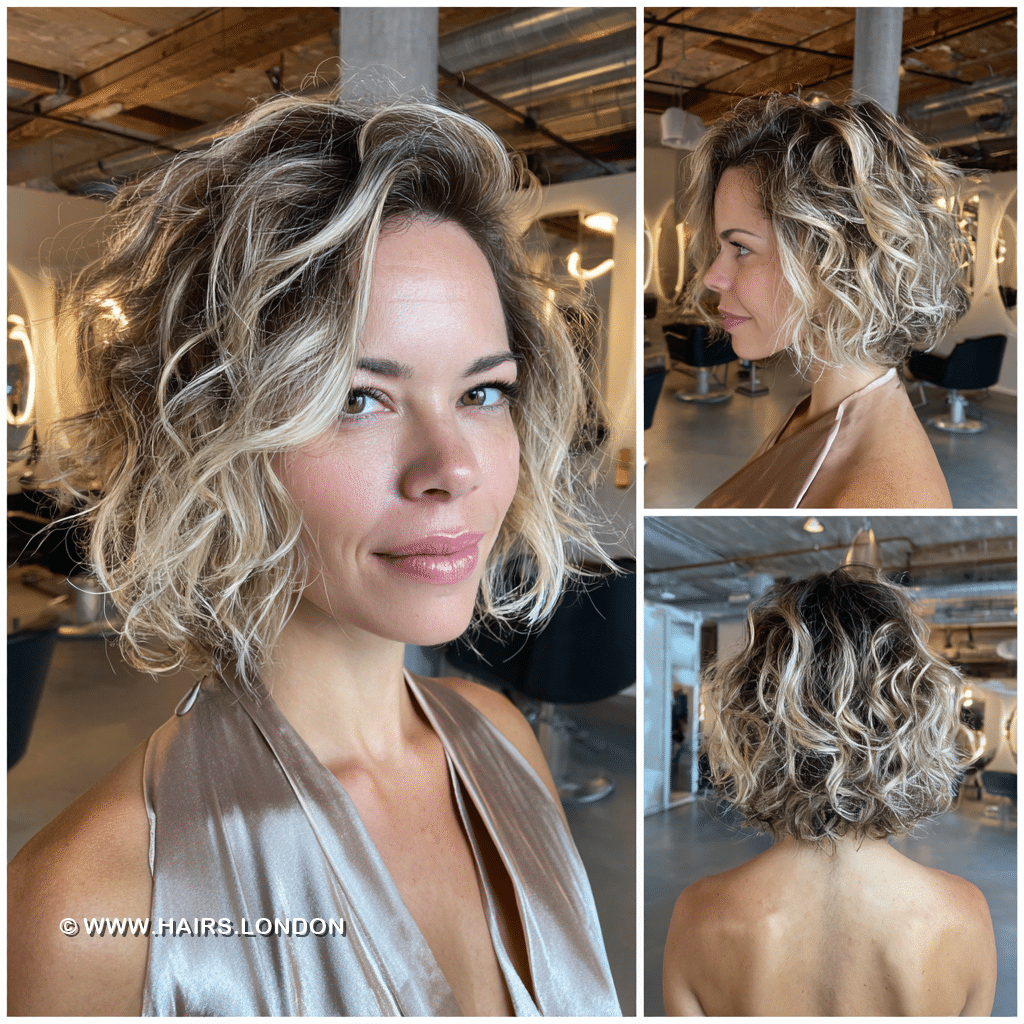 Sun-Kissed Beige Blonde Wavy Bob Hair