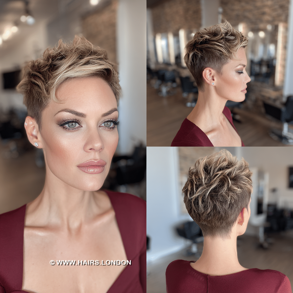 Honey Blonde Highlight Pixie Hair