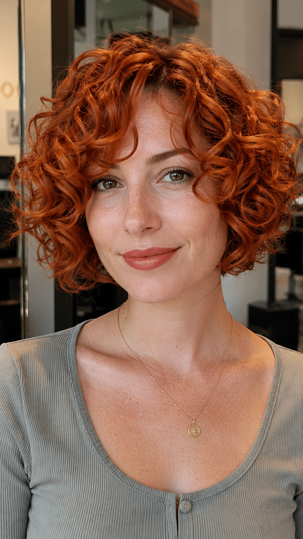 Burnt Copper Curl Hair