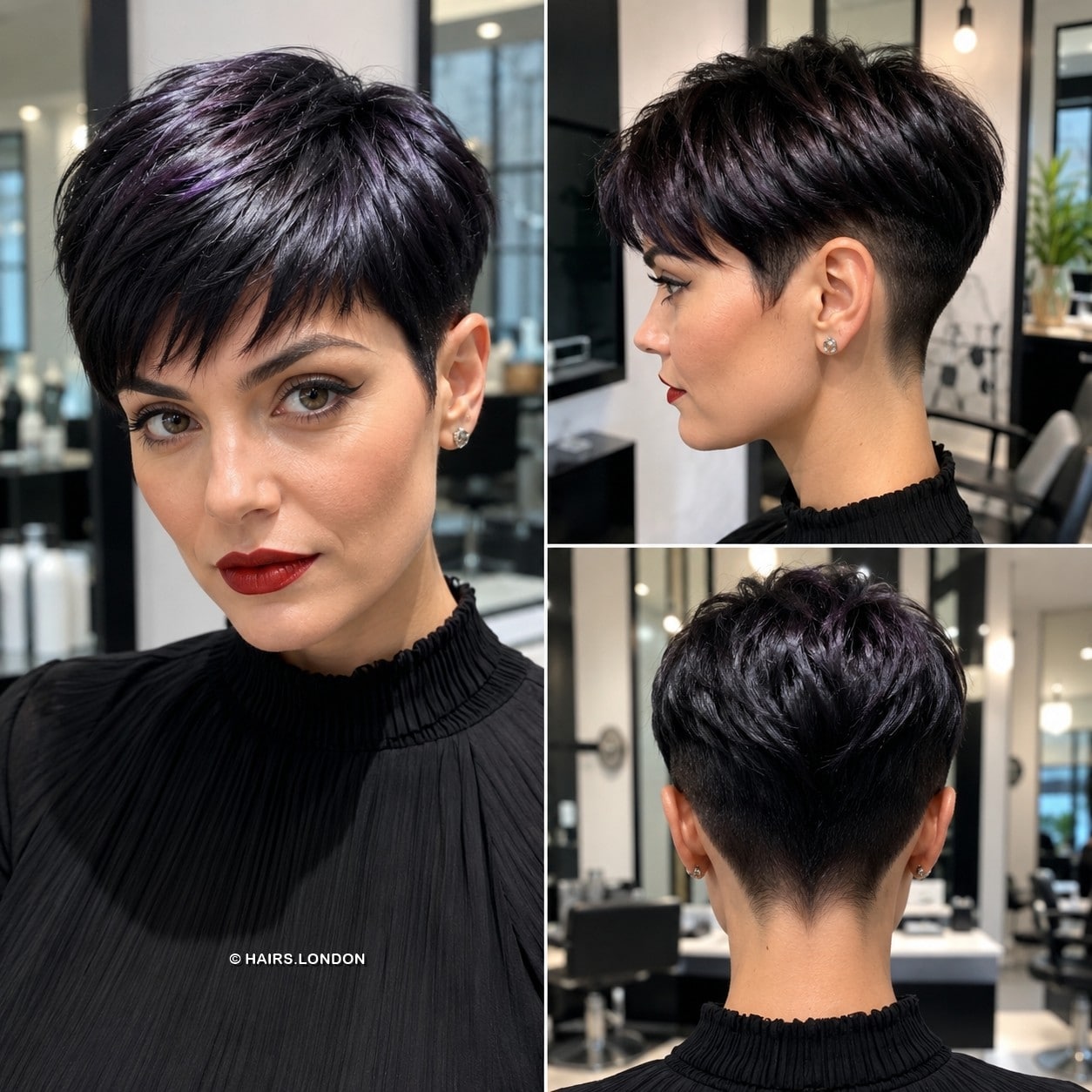 Black Violet Luxe Pixie Hair