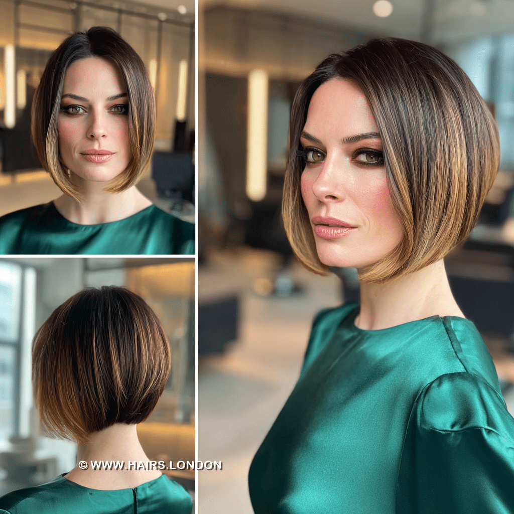 Warm Caramel Brunette Bob Hair