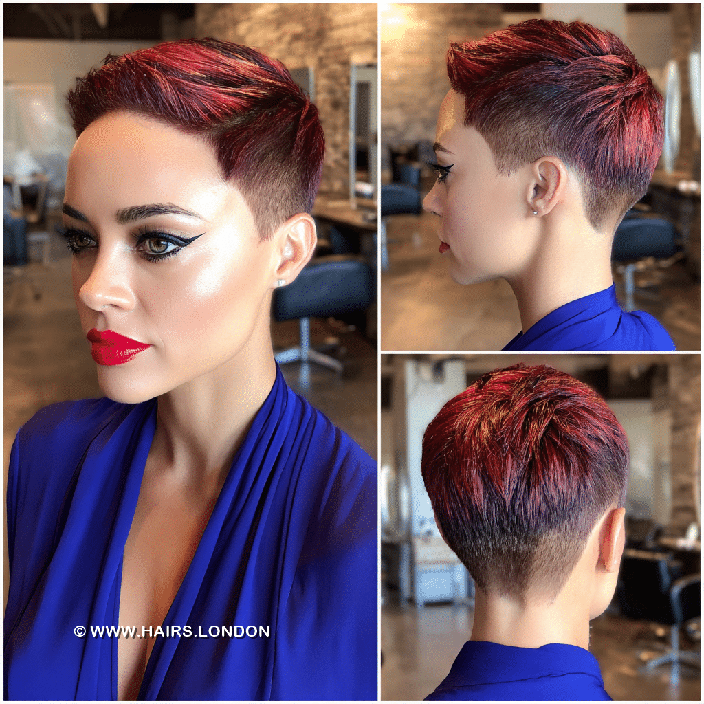 Ruby Red Undercut Pixie Hair