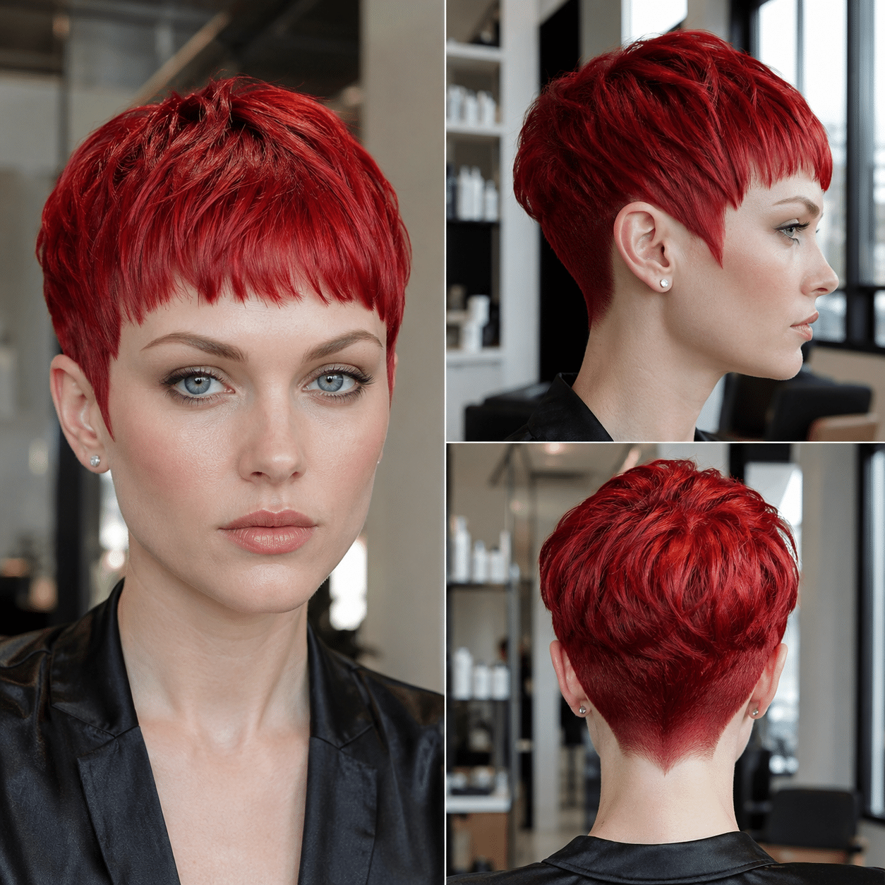 Fiery Ruby Pixie Hair
