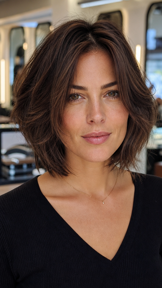 45 Curly Bob Hairstyles for a Fashion-Forward Look Chocolate Truffle Brunette Hair