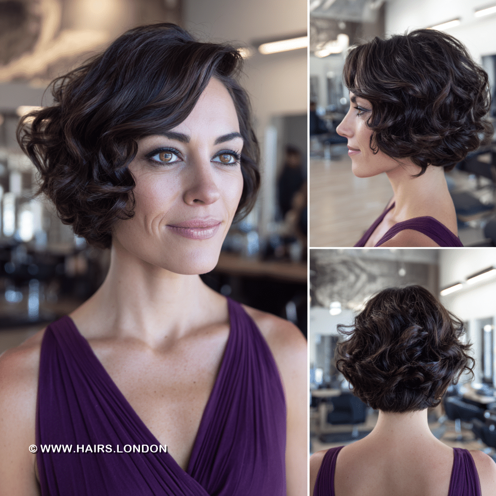 Rich Chocolate Brunette Wavy Bob Hair