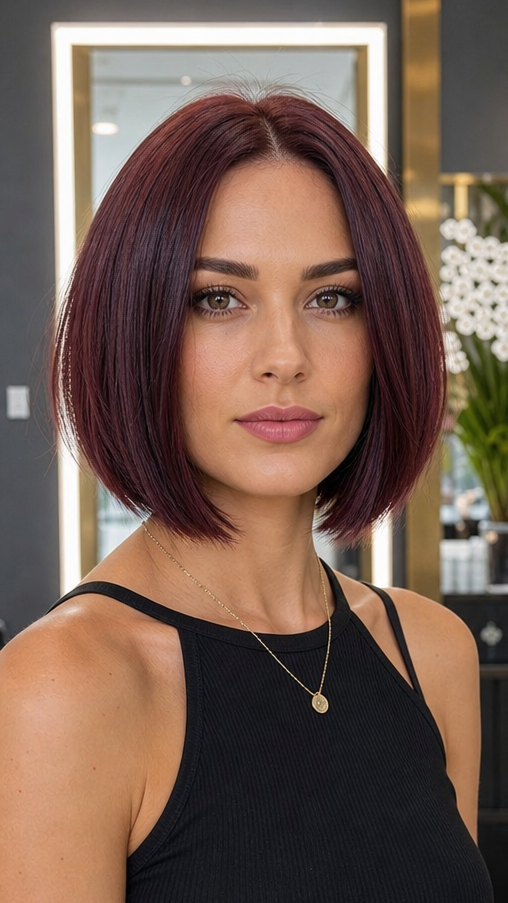 Deep Burgundy Plum Hair