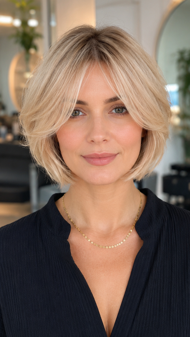 46 Short Bob Haircuts Redefining Style in 2026 Soft Champagne Blonde Hair