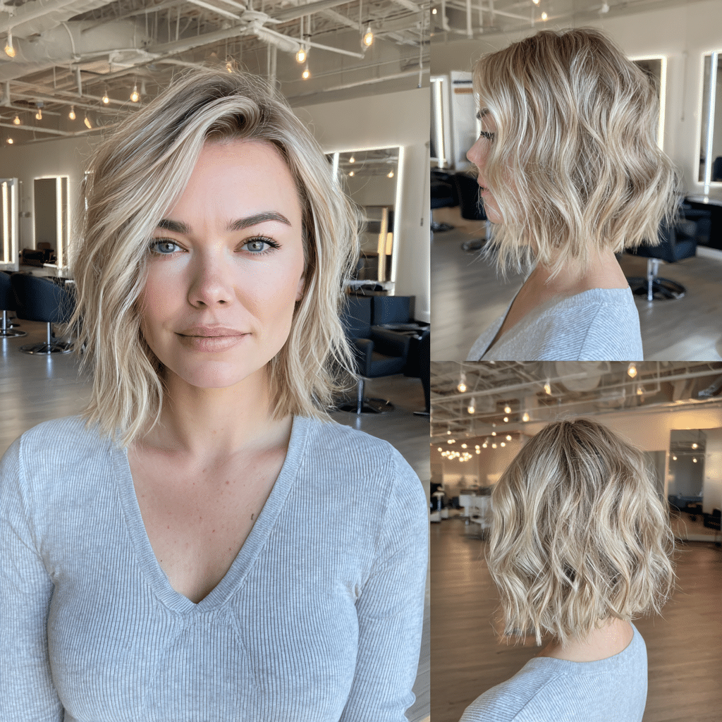 Sandy Ash Blonde Waves Hair