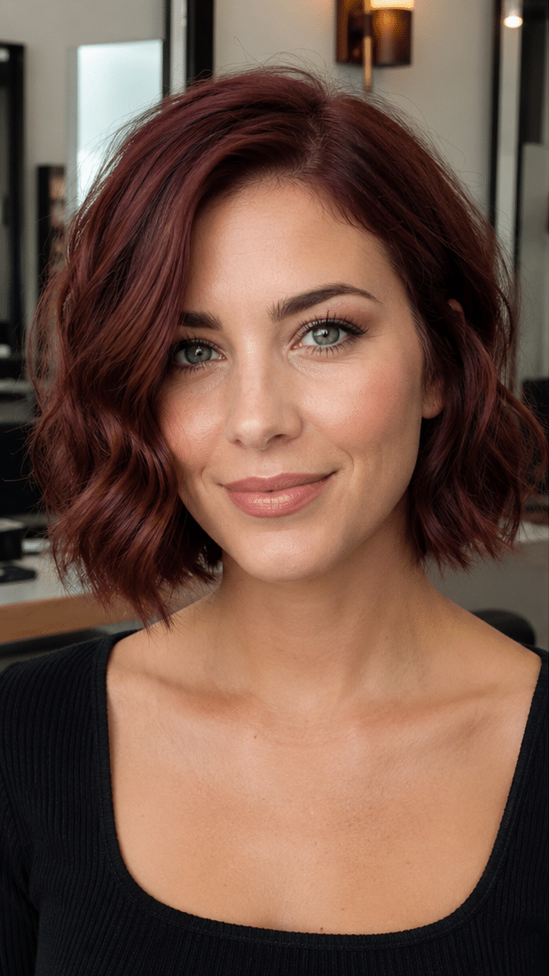 Black Cherry Velvet Lob Hair