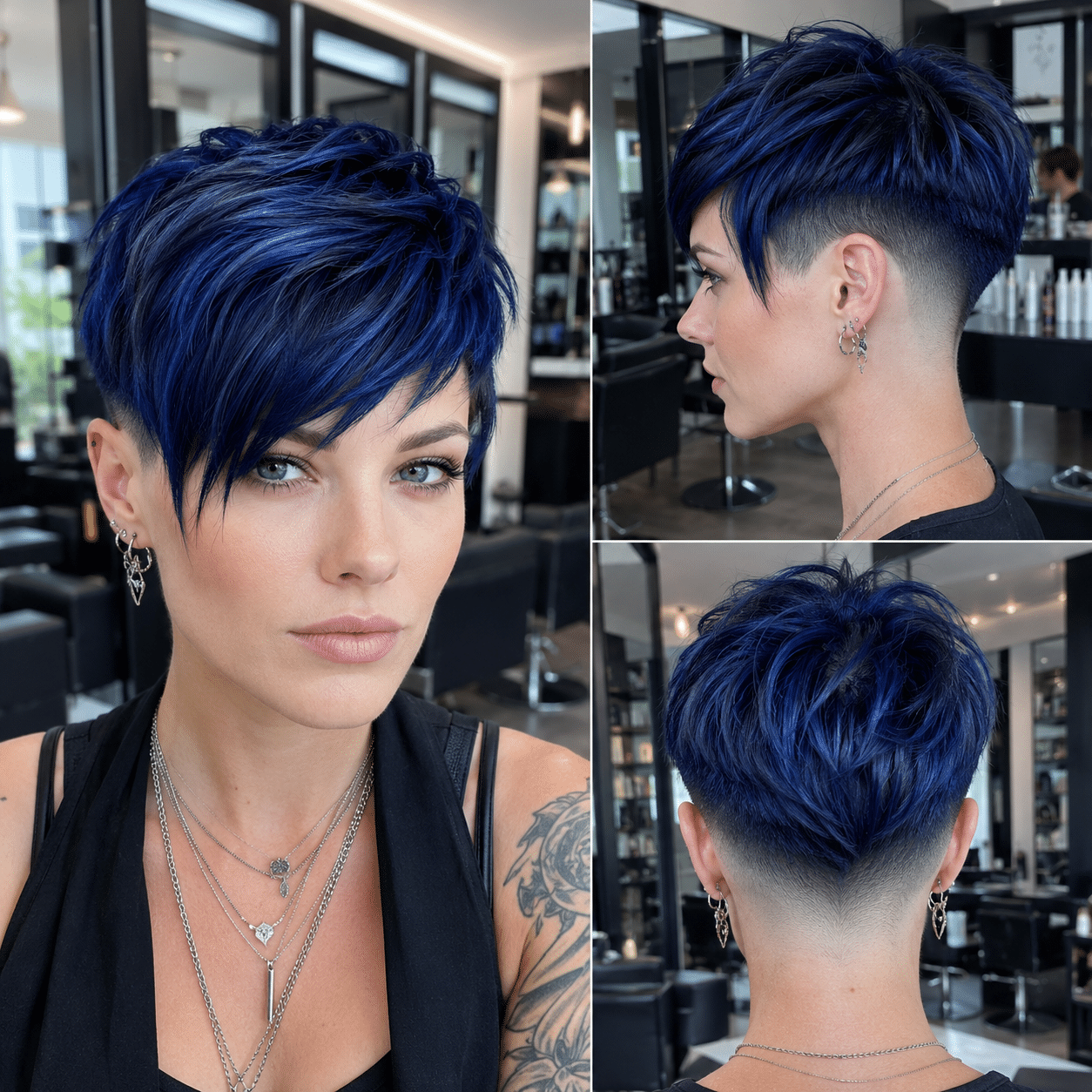 Electric Midnight Blue Pixie Hair