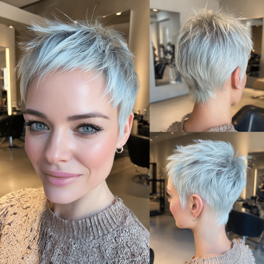 Icy Mint Platinum Pixie Hair