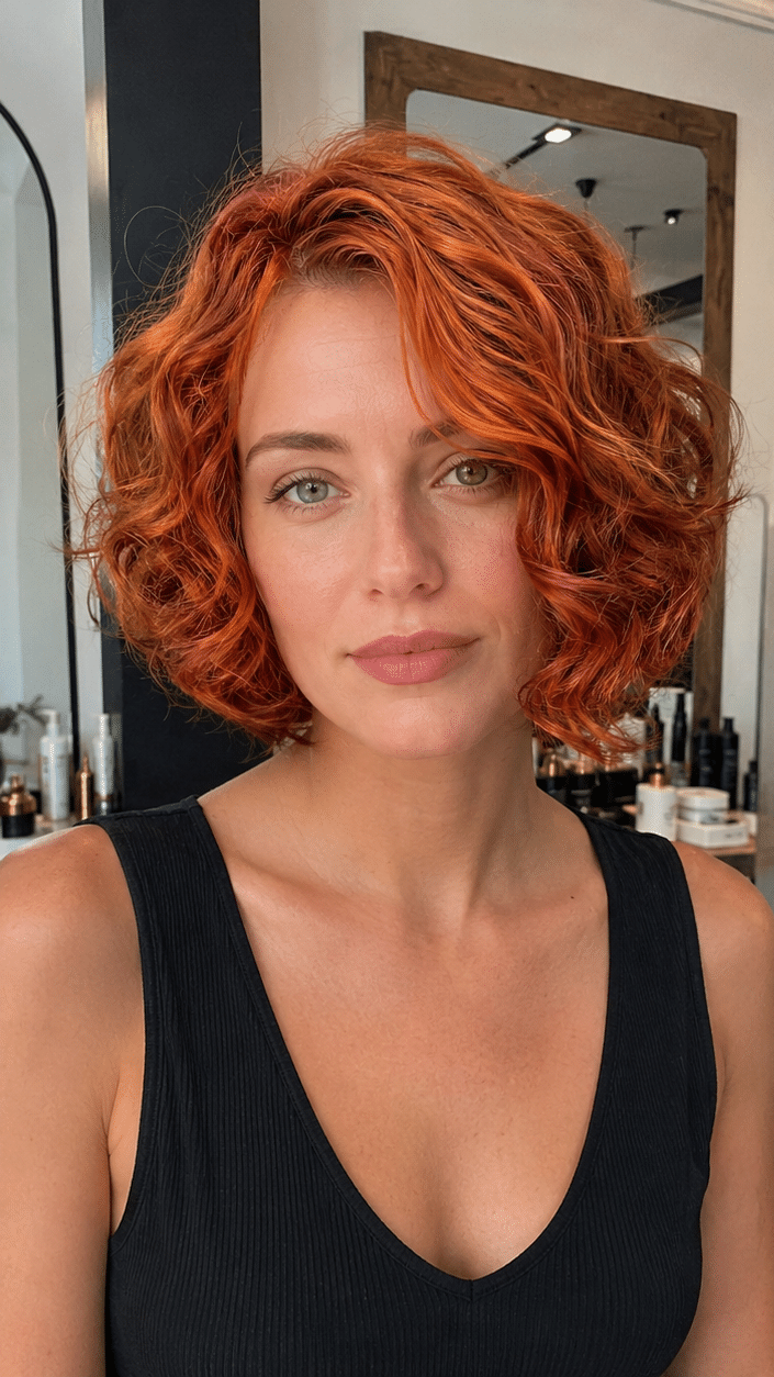 Burnished Copper Curl Hair