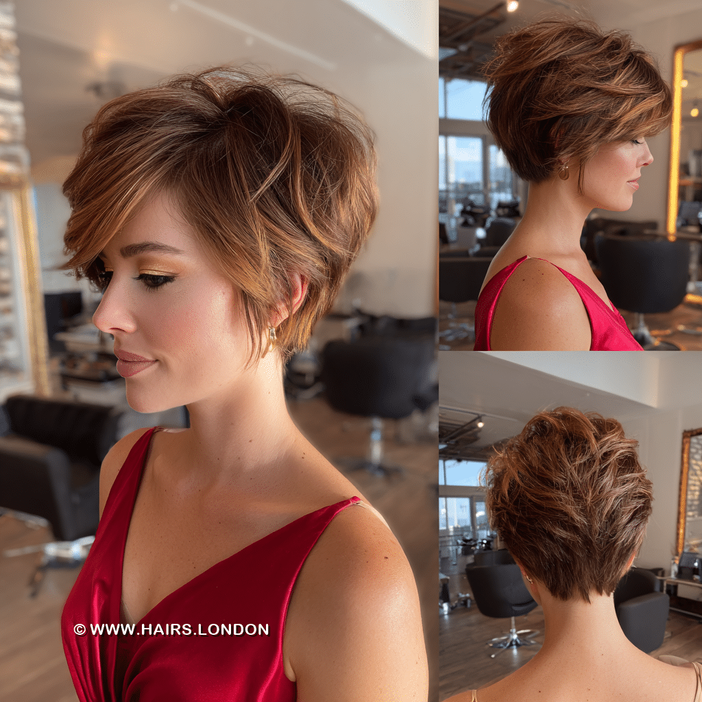 Warm Honey Caramel Pixie Hair