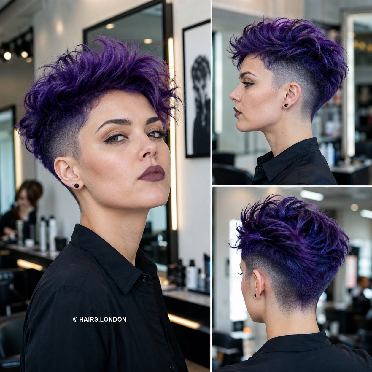 Electric Violet Undercut Pixie Hair