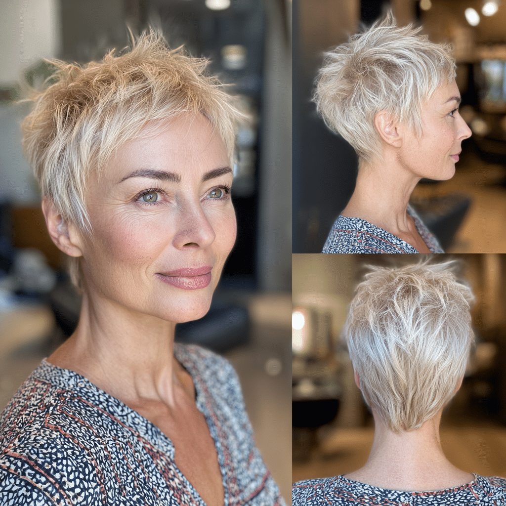 Soft Champagne Blonde Pixie Hair