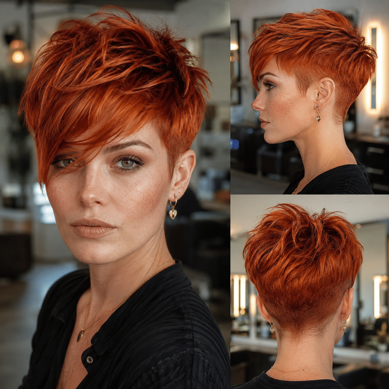Burnt Copper Undercut Pixie Hair