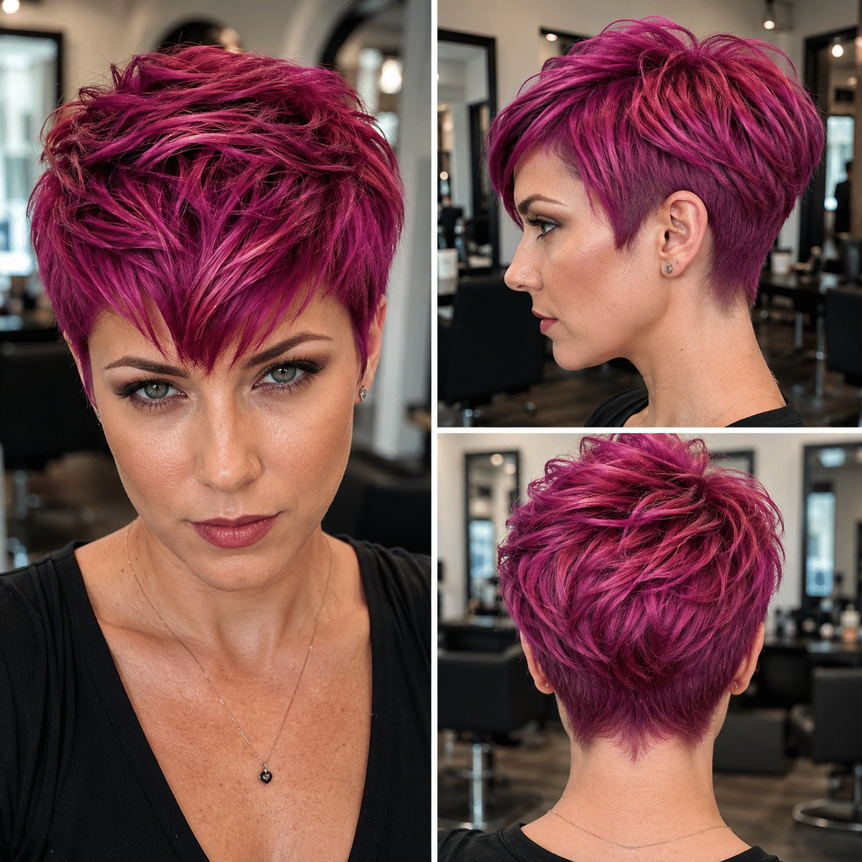 Electric Berry Undercut Pixie Hair