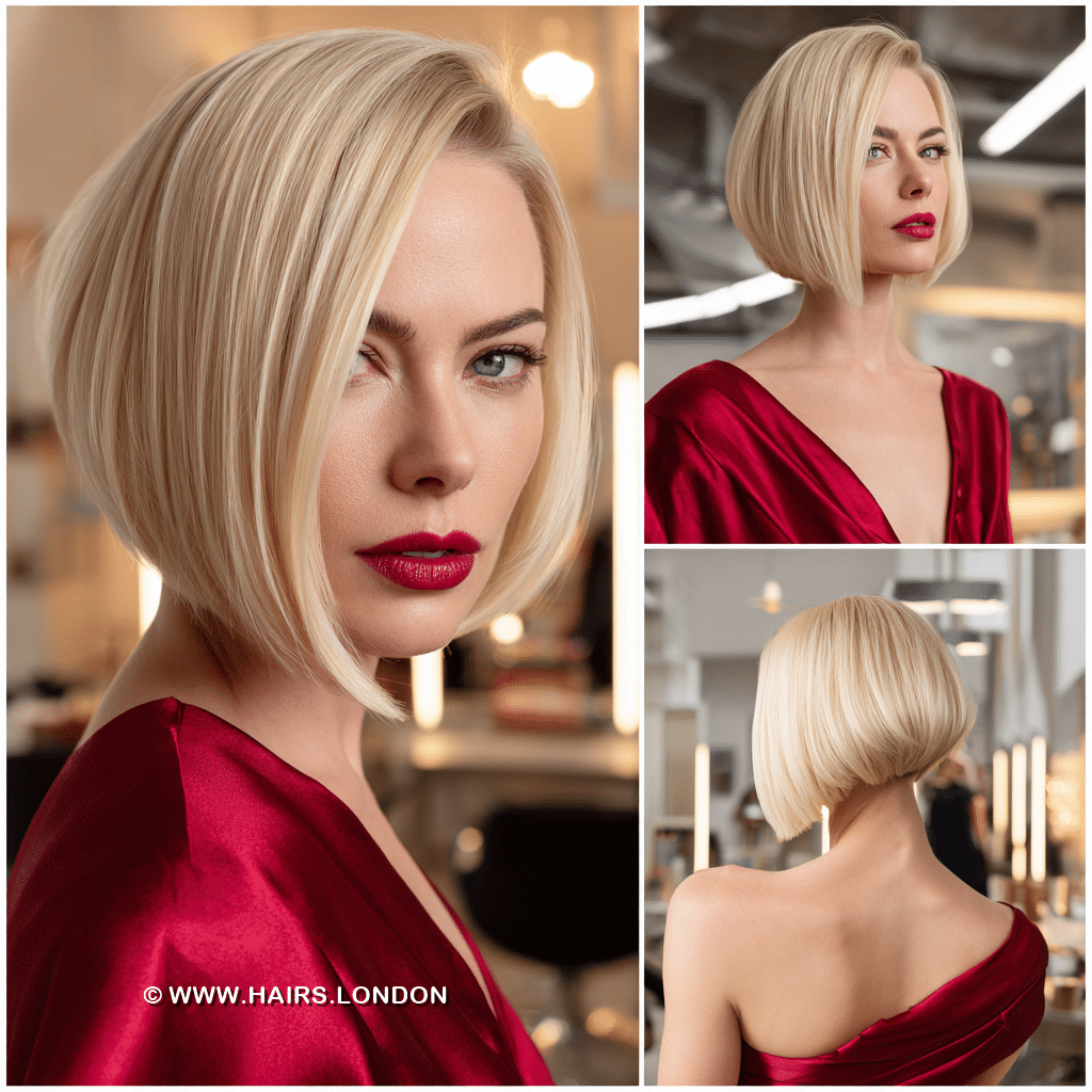 Creamy Platinum Blonde Bob Hair
