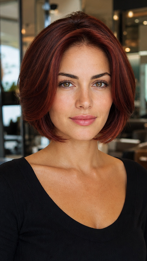 51 Trending Short Wavy Bob Haircuts You Need to Try Cinnamon Mahogany Red Hair