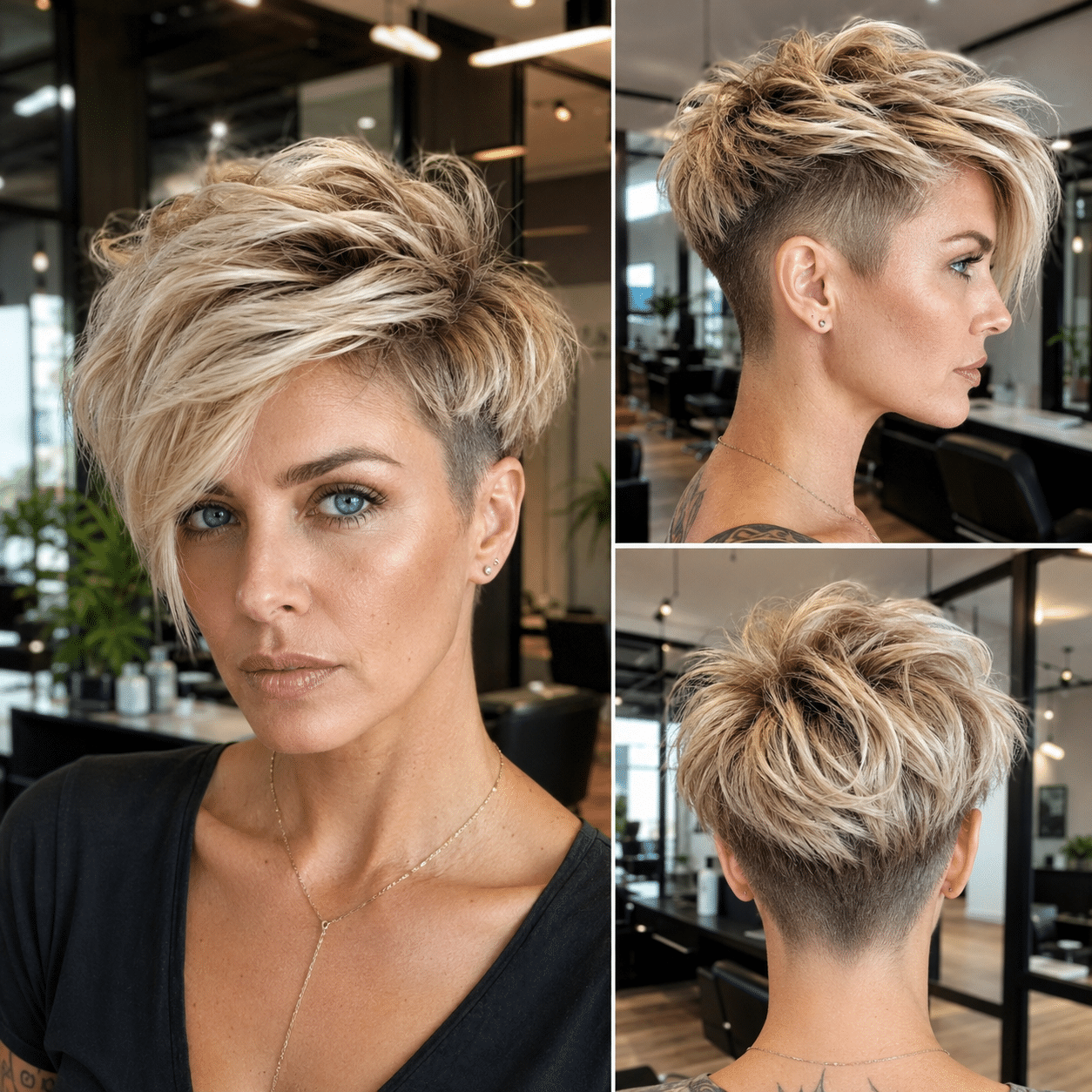 Sandy Beige Undercut Pixie Hair