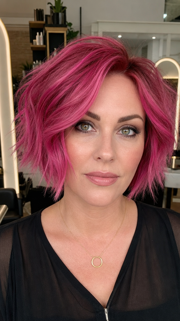 Electric Rose Pink Hair