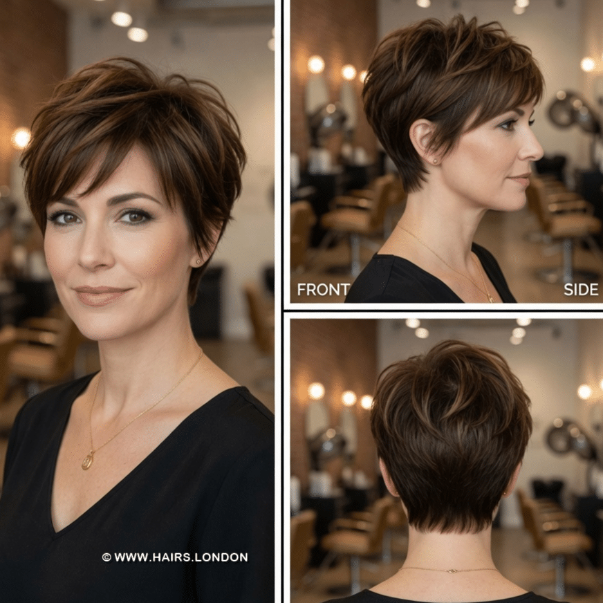 Rich Chocolate Brown Pixie Hair