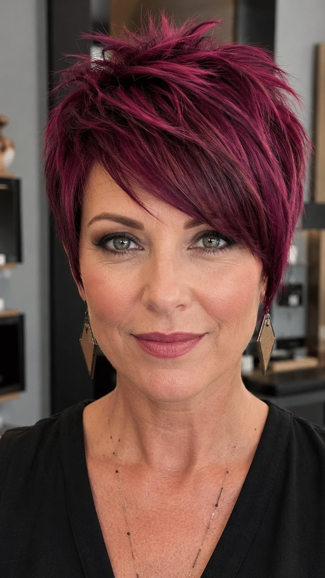 Velvet Magenta Rebel Pixie Hair