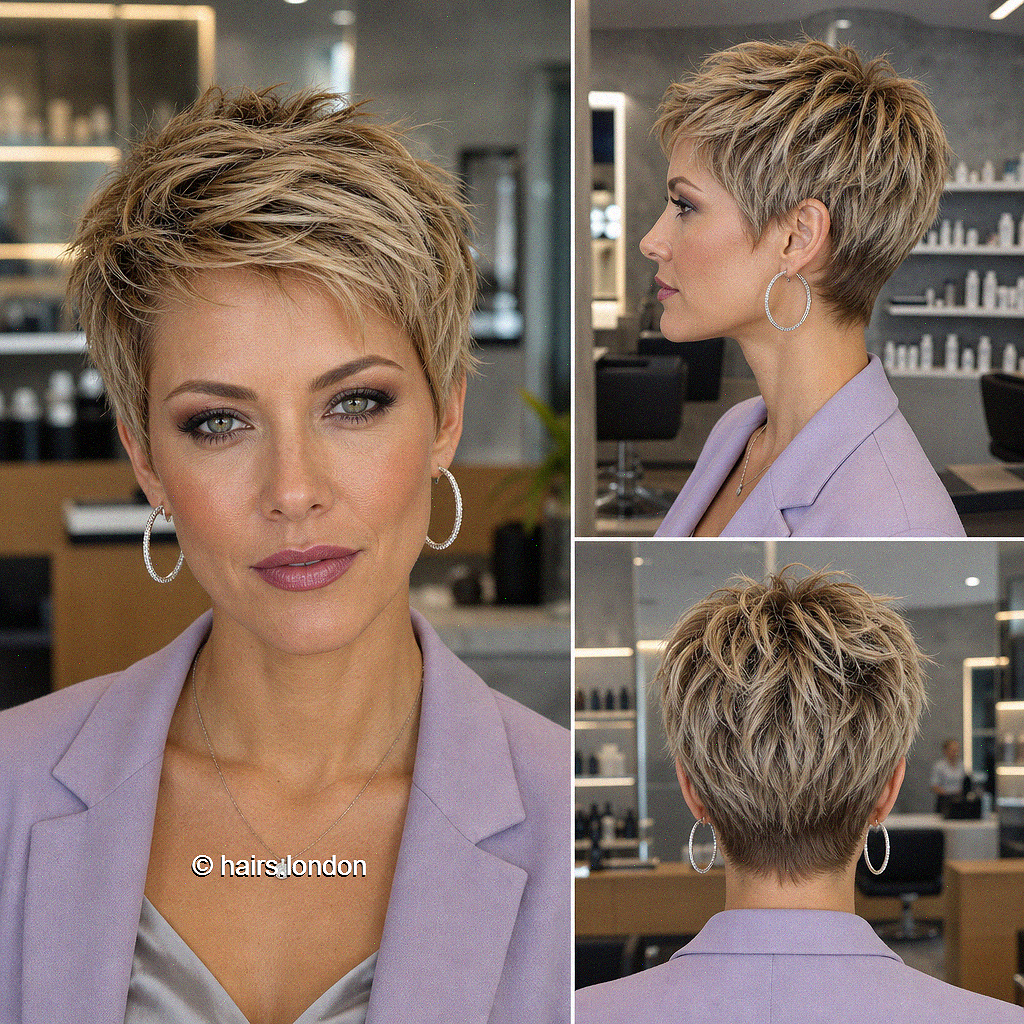 61 Stylish Textured Pixie Cuts to Try in 2026 Toasted Honey Beige Hair