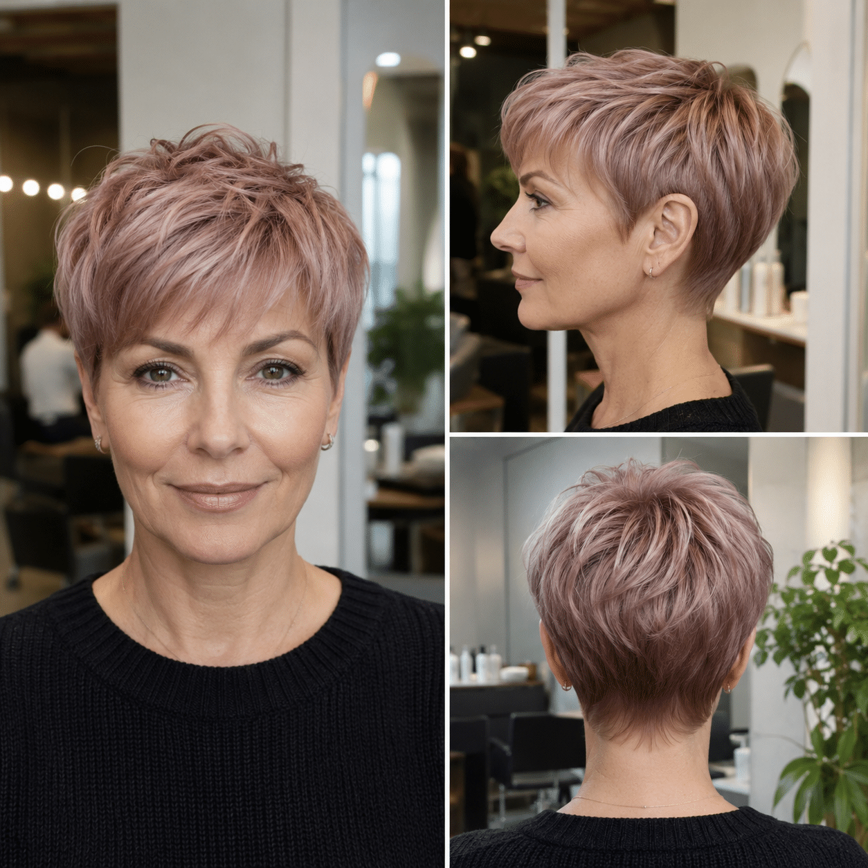 Dusty Rose Champagne Pixie Hair