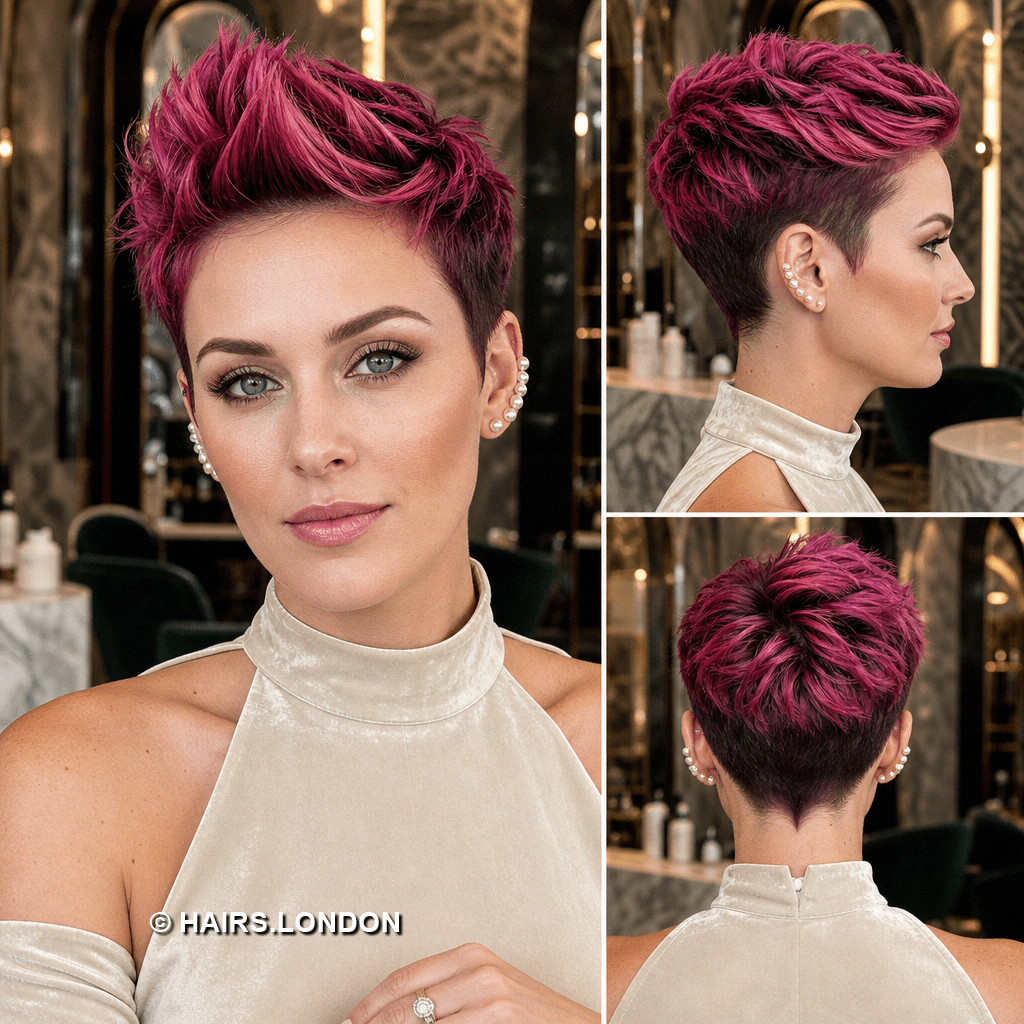 61 Stylish Textured Pixie Cuts to Try in 2026 Electric Raspberry Magenta Hair