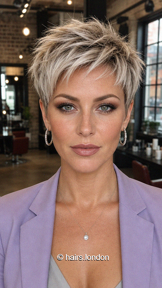 64 Stunning Long Pixie Cut Ideas Frosted Champagne Beige Hair