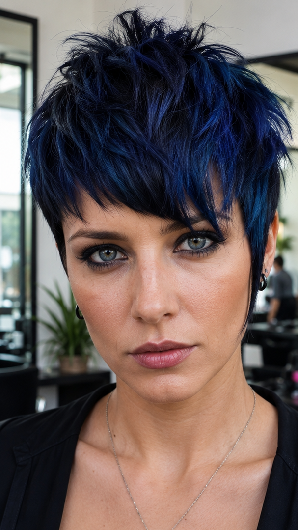 Midnight Sapphire Blue Hair
