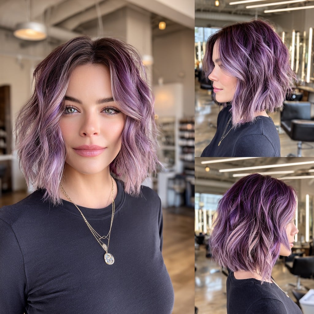 Amethyst Wavy Bob Hair
